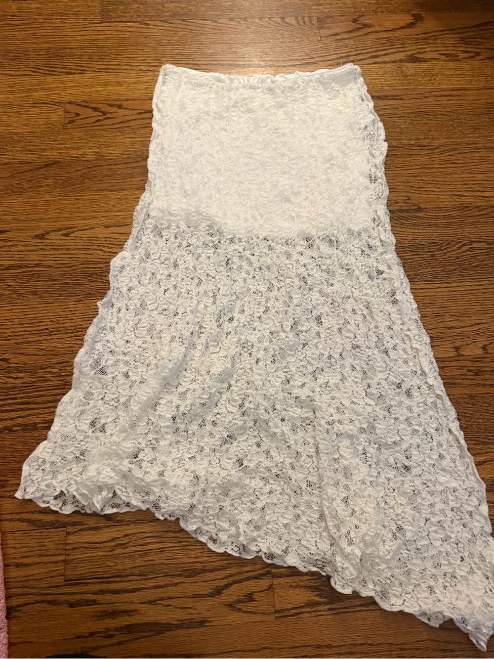 SHEIN White Lace High-Low Maxi Skirt